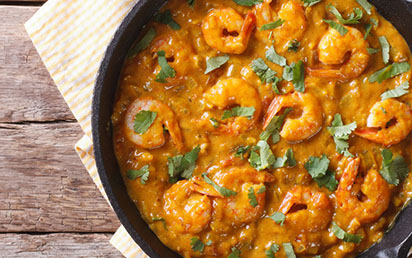 Crevettes au Curry Rouge Thaï